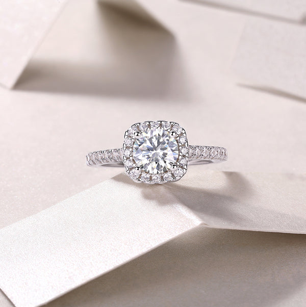 Celestia Moissanite Halo Ring